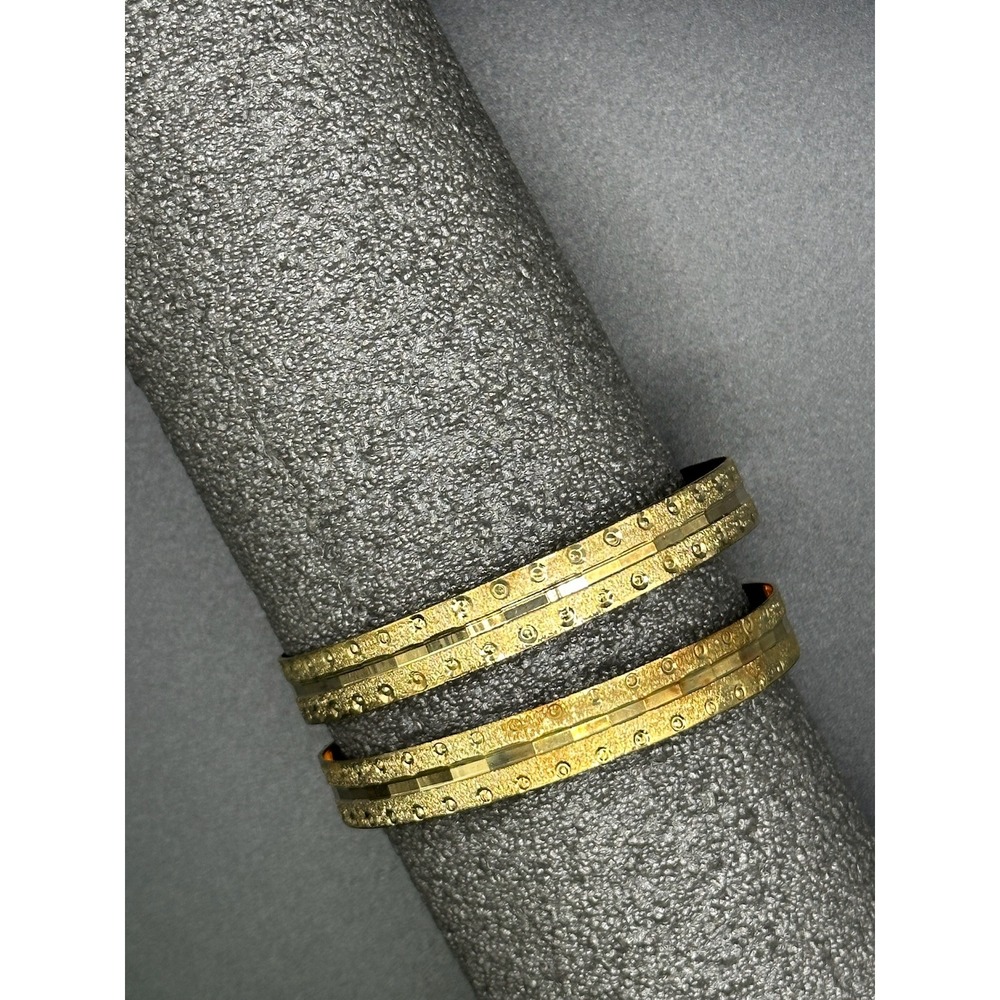 Indian-African Handicraft Jewellery Bangle Set Women OS Gold Beveled Accents